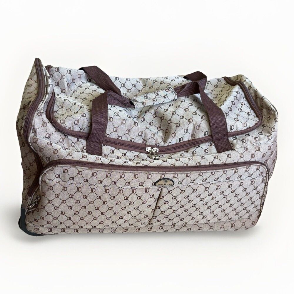 XL American Flyer Signature Rolling Duffel Bag 26” Travel Suitcase